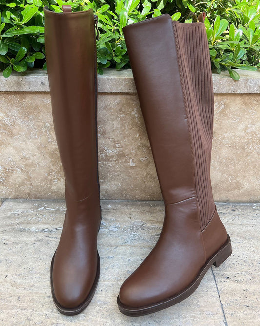 Brown Simple Long Boots