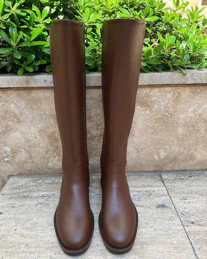 Brown Simple Long Boots