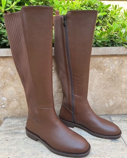 Brown Simple Long Boots