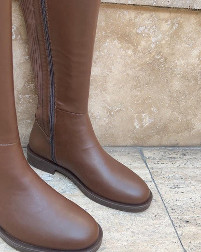 Brown Simple Long Boots