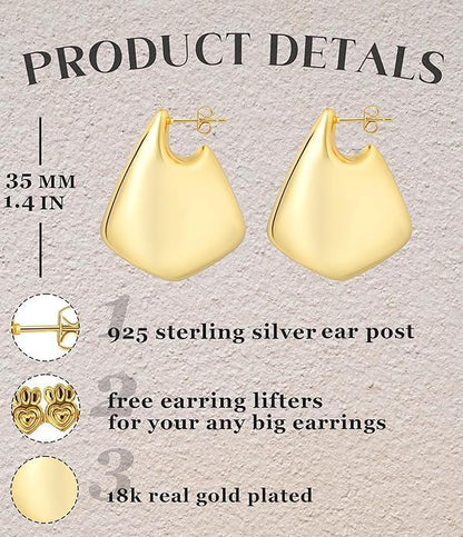 Chunky Gold/Silver Fin Earrings