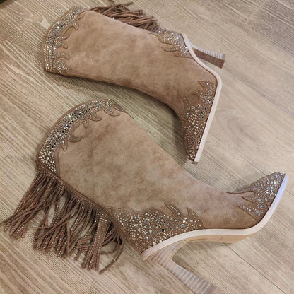 Women's Chic Fringed Cowboy Boots