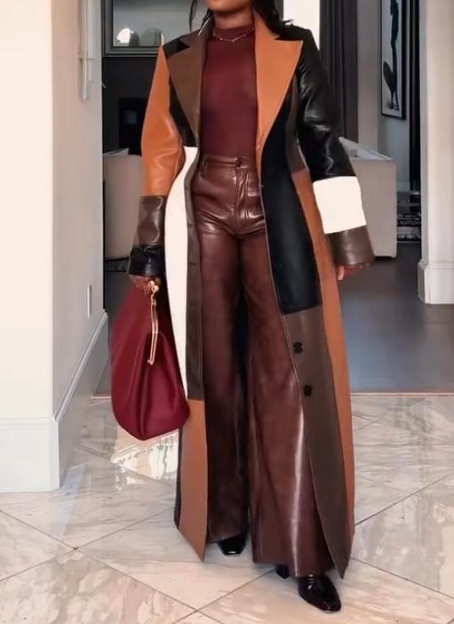 Fab Winter Leather Coat Dress