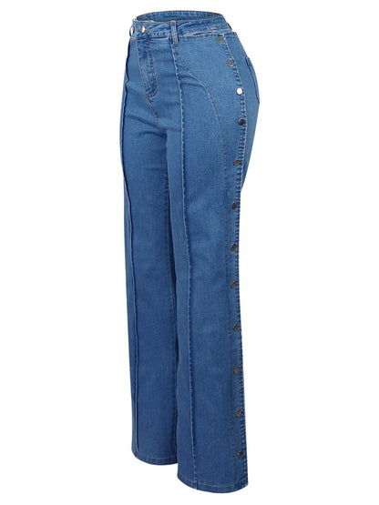 Flare Snap Button Jeans