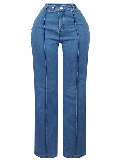 Flare Snap Button Jeans