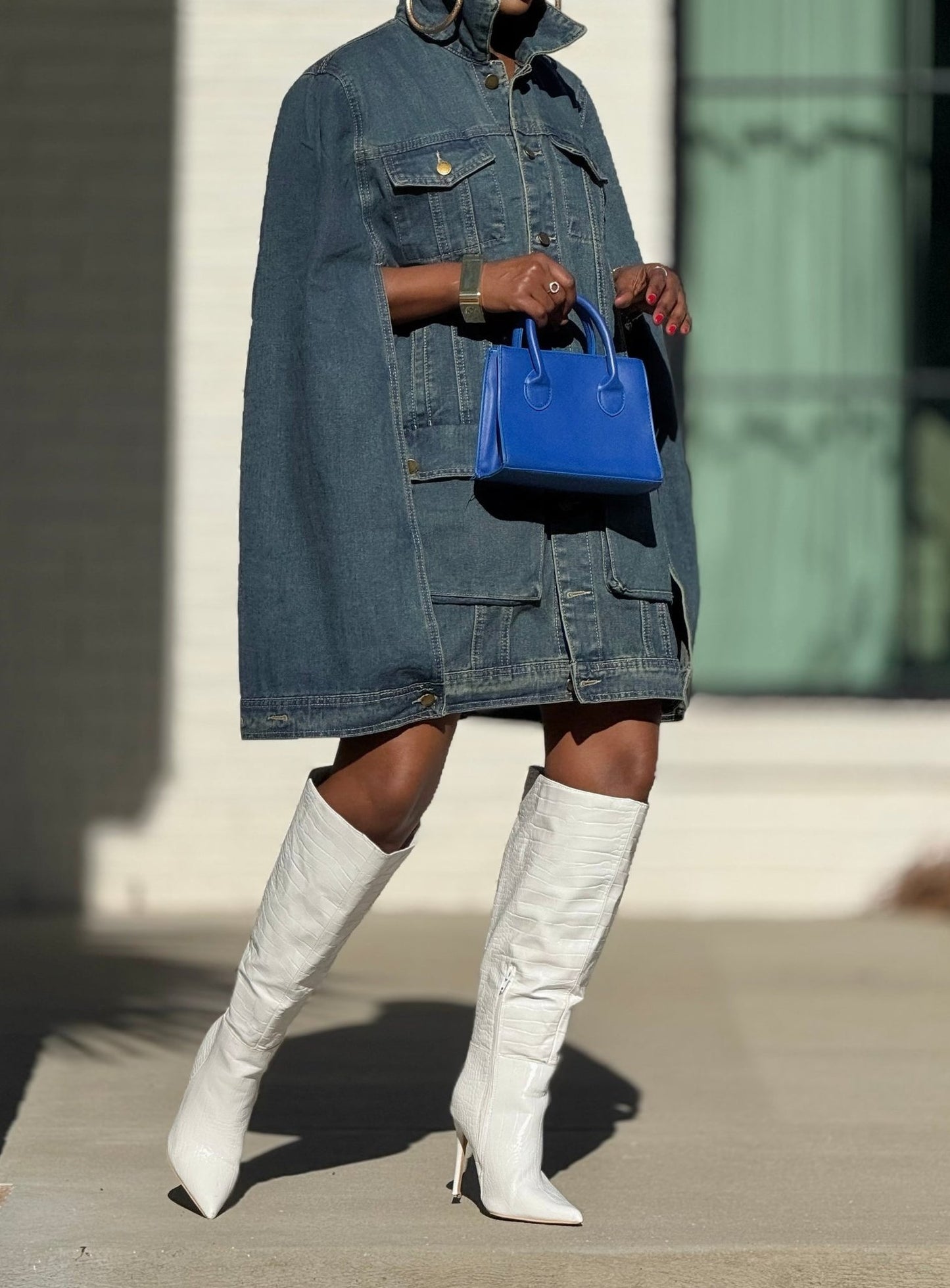 Chic Denim Cape Jacket